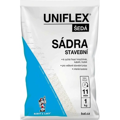 Uniflex sádra šedá, stavební, 3 kg