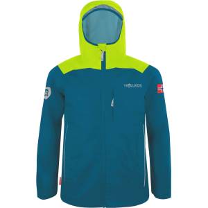TROLLKIDS Детско водоустойчиво яке Trollkids Kids Bergen Jacket Waterproof jacket - Petrol / Lime - размер 122 (EU) (703-2396-0421)