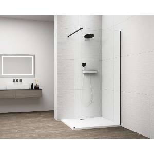 POLYSAN Esca - Душ кабина Walk-In 90x210 см, Antidrop, прозрачно стъкло/матово черно ES1090-02 (ES1090-02)