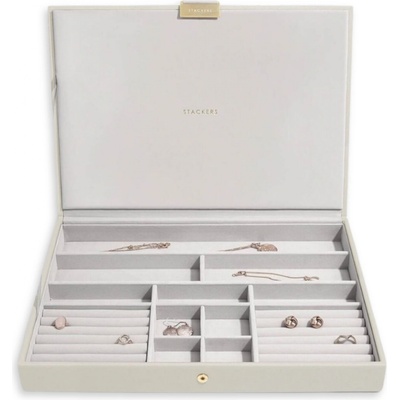 Stackers box na šperky Oatmeal Supersize Jewellery Box Lid krémová 75619