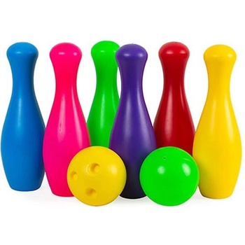 Armutoys ДЕТСКИ ЦВЕТНИ КЕГЛИ С 2 ТОПКИ В МРЕЖА