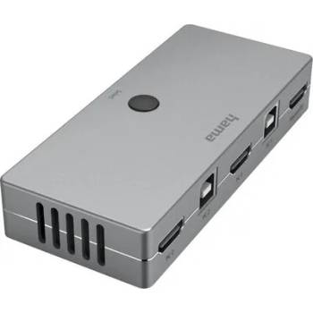 Hama KVM превключвател Hama Connect2Switch, 4-портов, USB, HDMI, Вкл. кабели (HAMA-200135)