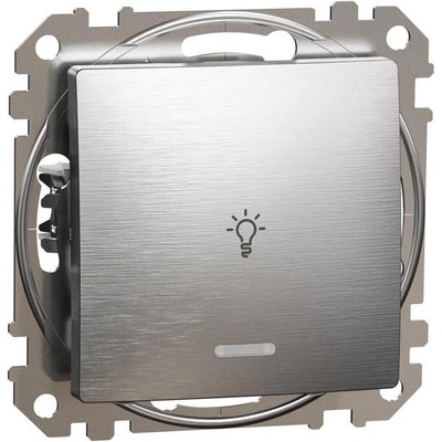 Schneider Electric SE Бутон с подсветка и символ "лампа" цвят Драскан алуминий Sedna /до изчерпване/ - SDD170132L (SDD170132L)