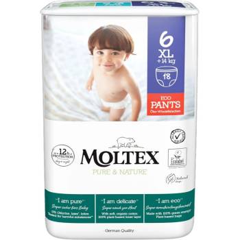 Moltex Pure & Nature XL Size 6 еднократни пелени гащички 14+ kg 18 бр