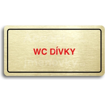 ACCEPT Piktogram WC DÍVKY - zlatá tabulka - barevný tisk