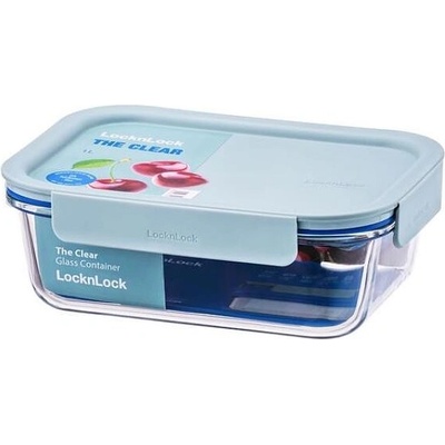 Lock & lock Dóza Clear obdélníková borosilikátové sklo mint 1 l