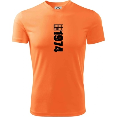 Limited edition 1974 pruh tričko neon mandarine