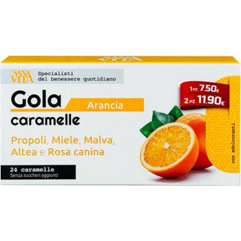 Paladin Pharma Билкови бонбони за гърло с прополис, пчелен мед, горски слез, бяла ружа и шипка, 24 броя, с вкус на портокал | Paladin Pharma (550642 (50074) PP)