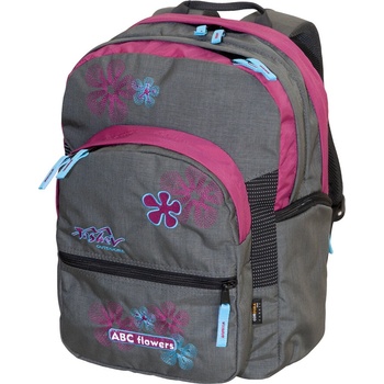Tashev Outdoors Раница за училище ТАШЕВ ABC Flowers Сиво/Лилаво/Светло синьо