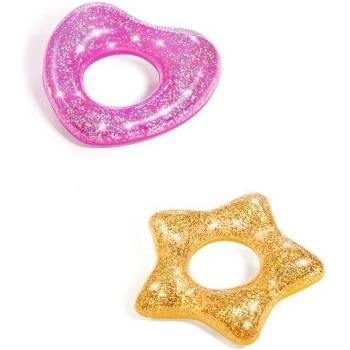 Bestway Надуваем кръг с блясъци - микс 2 вида (сърце, звезда), диаметър 91см