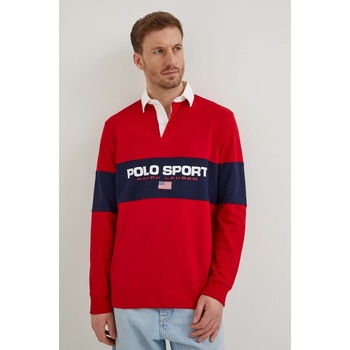 Ralph Lauren Памучна блуза с дълги ръкави Polo Ralph Lauren в червено с изчистен дизайн 710938458 (710938458)