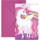 Procos POZVÁNKY s obálkami Jednorožec Unicorn duhový