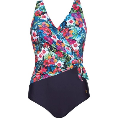 jednodielne plavky Thajsko s kvetinovým vzorom modrá