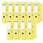 DONAU Premium Wide Folder Pack of 10/DIN A4/7.5 cm/10 Pieces/Yellow/Plastic Cover PP/Carton Paper Slot Folder Office Folder File Ring Binder/Green Dot - 3975001PL-11
