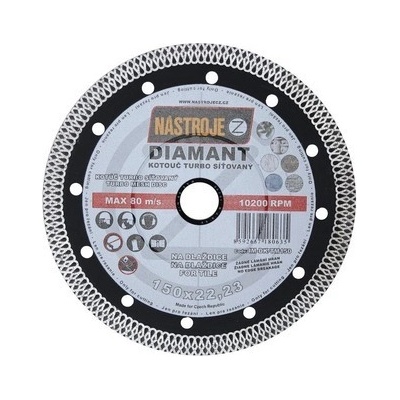 Nástroje cz Kotouč diamantový 180 x 1,6 x 22,2 mm IM-DK-TM180