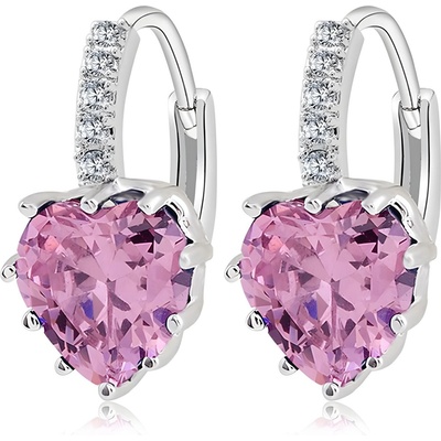 HARAHU Обеци Silver Heart - Розови KP1560 (1560)