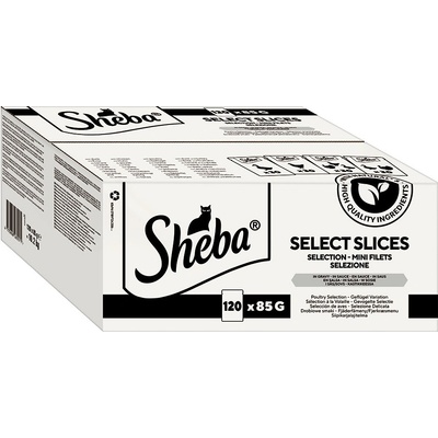 Sheba Selection Select Slices s kachním kuřecím drůbežím kachním a krůtím v kouscích omáčky 120 x 85 g
