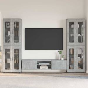 vidaXL Комплект ТВ шкаф FLORIN 3 бр. Циментено сиво (3397987)