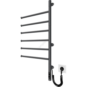 Mario Radiators Електрически въртящ се сушилник за кърпи VEER 80W/230V 82, 5x44, 5 cm неръждаема стомана/черен (MR0066)