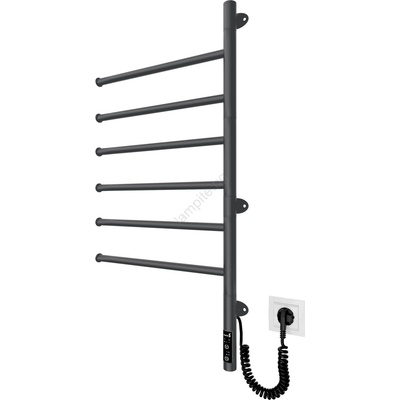 Mario Radiators Електрически въртящ се сушилник за кърпи VEER 80W/230V 82, 5x44, 5 cm неръждаема стомана/черен (MR0066)