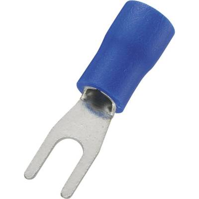 TRU COMPONENTS 745298 vidlicové káblové oko 1.50 mm² 2.50 mm² Ø otvoru=3.2 mm čiastočne izolované modrá 100 ks