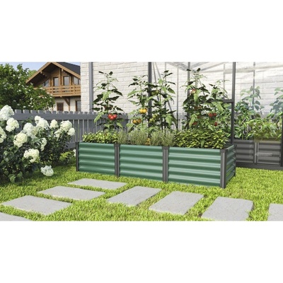 Vitavia Linus Vyvýšený záhon In&Out 401 S 185x65x40,1 cm plechový zelený/čierna