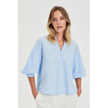 Moodo Светлосиня риза с набрани ръкави Moodo Moodo | Sin | ЖЕНИ | XXL