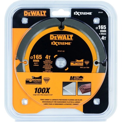 DeWALT DT1471 Rezný kotúč na cementovo-vláknité dosky, 165 x 20 mm, 4 zuby
