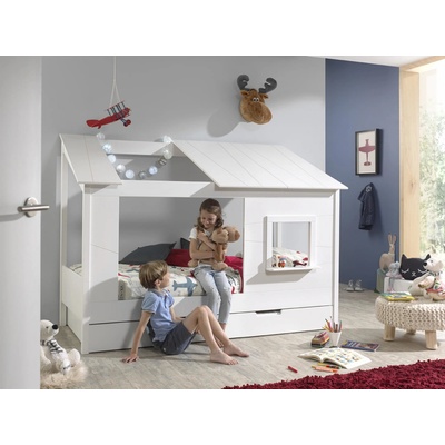 Vipack House v tvare domčeka s okienkom prístelkou white