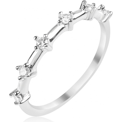 Meucci Stříbrný prsten s čirými zirkony SR185