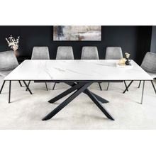 LuxD Roztahovací keramický stůl Halia 160-200 cm bílý mramor