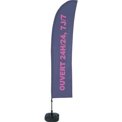 Jansen Display Beach Flag Budget Wind Complete Set Open 24/7 French ECO, 1010 x 4305 mm