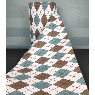 Ervi bavlna flanel š.240cm - Harlekýn tyrkysově hnědé - 26658-10, metráž