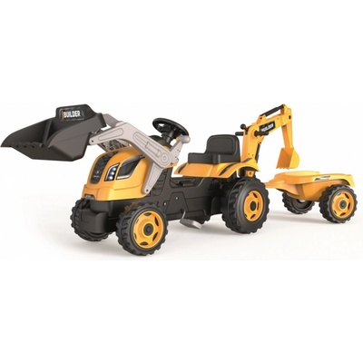 Smoby Traktor na šlapání s nakladačem a bagrem Builder Max Tractor Trailer