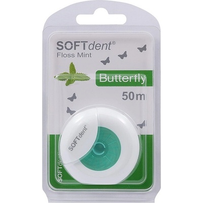 SOFTdent Butterfly Dentálna niť s mätou 50 m
