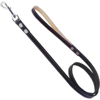 COLLAR Кожен повод с шевици - 122см, 16мм - черен