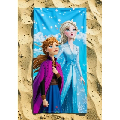 Carbotex Dívčí bavlněná osuška Ledové království Frozen Elsa a Anna 70 x 140 cm