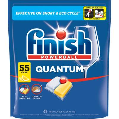 Finish Quantum All in 1 Lemon Капсули за съдомиялна машина 55 бр (5999109584687)