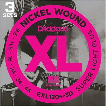 D'Addario EXL120+-3D Струни за електрическа китара (EXL120+-3D)