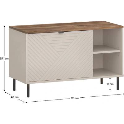 Шкаф за обувки, кашмир/дъб кастело, eyco 1k