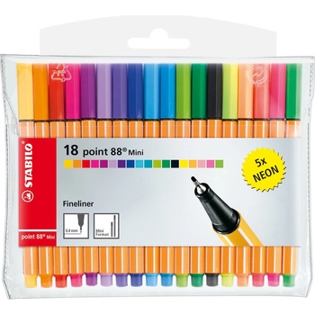 Stabilo Point 88 Mini Neon 18 různých barev 688/18-2