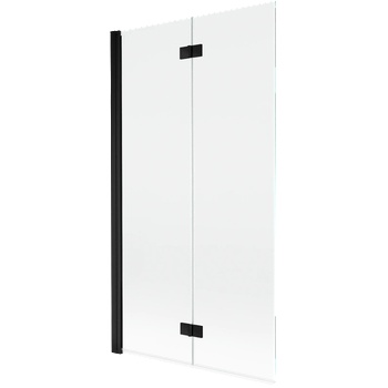 Mexen Mist параван за вана, двукрилен, ляв 100 x 150 см, прозрачен, черен - 8A9-100-002-70-00-L (8A9-100-002-70-00-L)