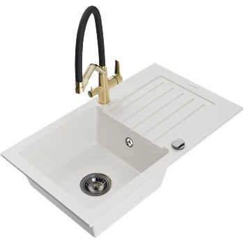 Mexen Pablo гранитна кухненска мивка с 1 отделение с дренаж и кухненски (6510-20-671701-57-B)