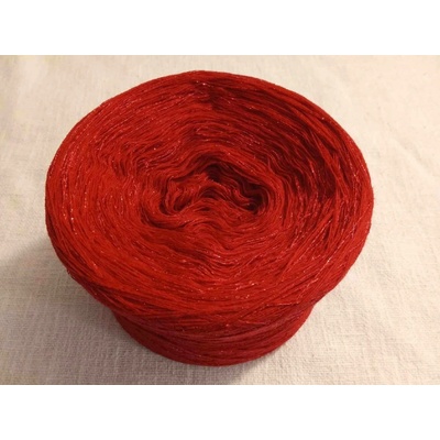 Scarlet Red merino 3-nitka 1000m s lurexovou nitkou
