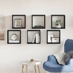 vidaXL Стенни кубични рафтове, 6 бр. , черен дъб, 30x15x30 см, инженерно дърво (862057)