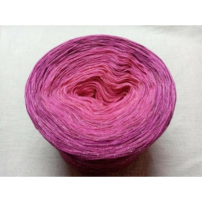 Fuchsiové ombré 3-nitka 1000m s lurexem