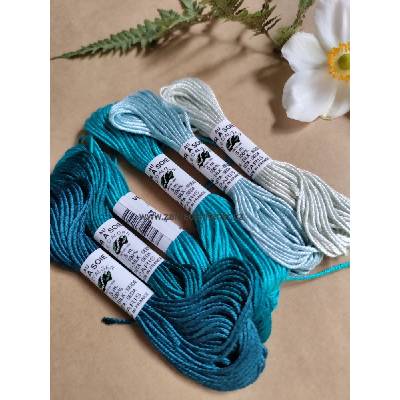 Au Ver A Soie Balení hedvábných přízí Soie D´Alger 6 ks x 5 m Turquoise