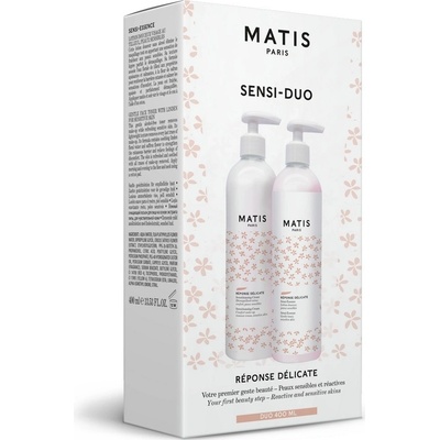 Matis Réponse Délicate Sensi čistící mléko pro citlivou pleť 400 ml + pleťové tonikum 400 ml dárková sada