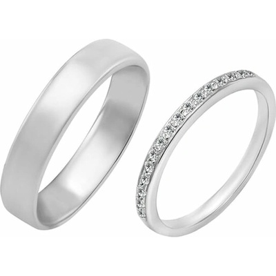 Eppi Eternity prsteň s diamantmi a pánsky komfortný svadobný prsteň Alia RW35723