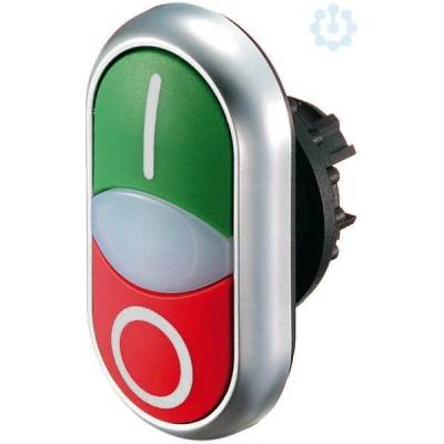 Ovládací prvek tlačítka Eaton M22-DDL-GR-X1/X0 dvojitý, podsvícený
